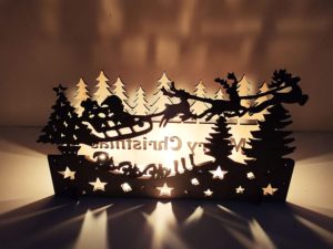 Christmas Decorations DIY Ho Ho Ho Shadow Light with Candle