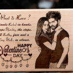 Customized Wooden Valentine's Gift Photo Plaque Love Gifts for Couples (10x8 Inches)