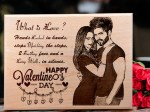 Valentines Day Ideas Custom Wooden Engraved Plaque Gifts for Boys (9×7 inches)