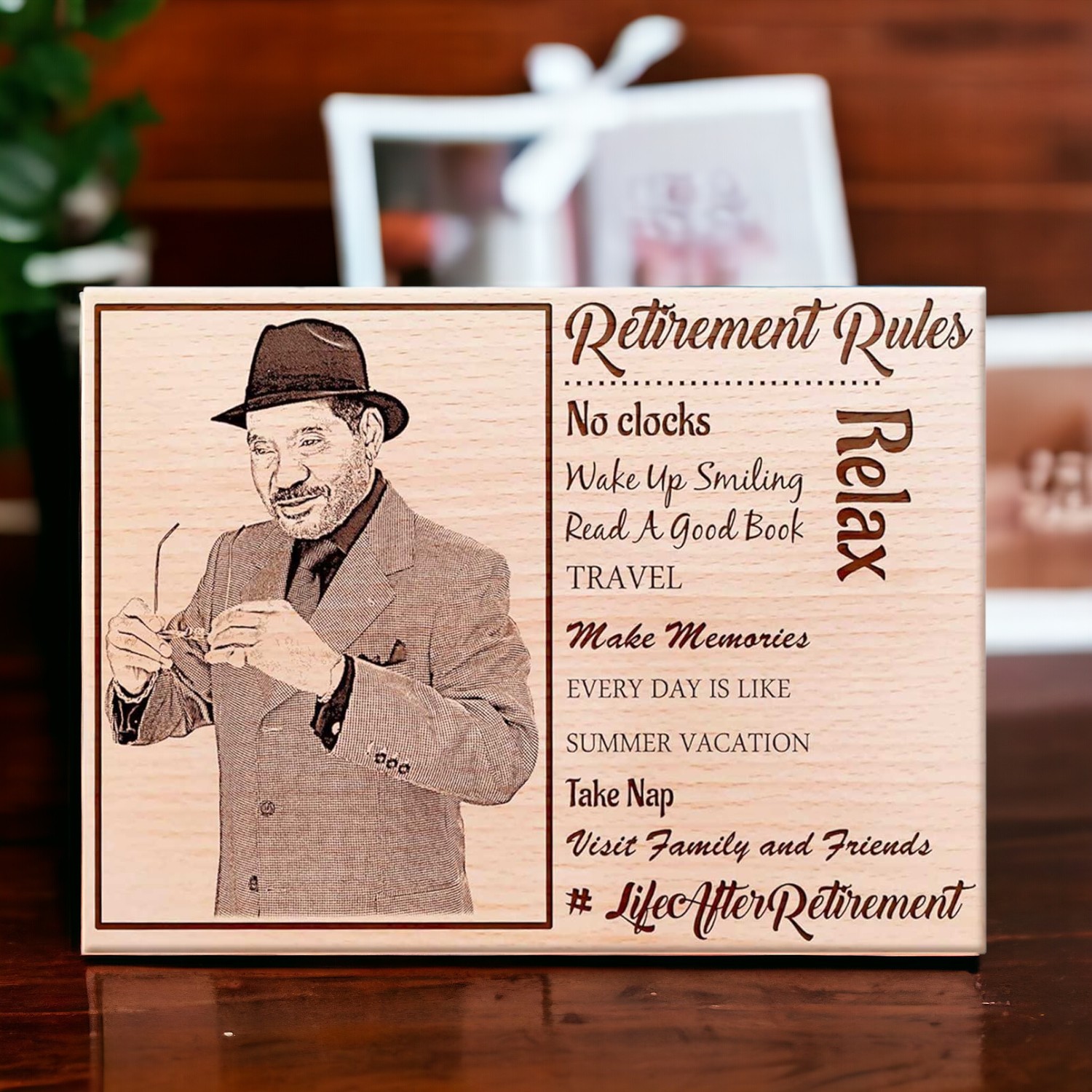 Personalized Wooden Photo Frame Best Retirement Gift Incredible Gifts