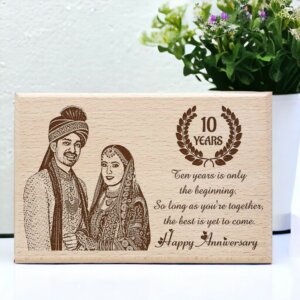 Personalized Engraved Wooden Anniversary Picture Frame