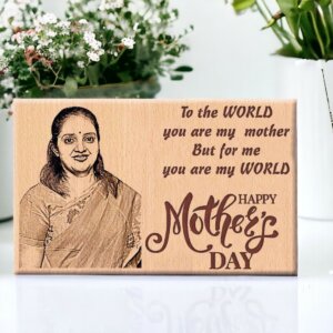 Personalized Engraved Wooden Happy Mothers Day Photo Frame Gift for Mom (6×4 Inches)