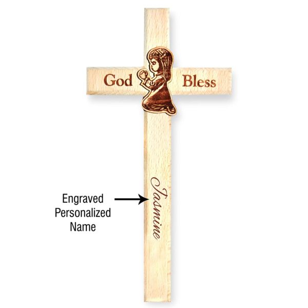 Engraved Personalized Girl Name Cross