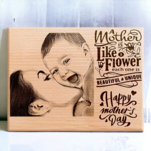 Personalized Engraved Mothers Day Photo Frame (10×8 Inches, Brown)