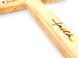 Wooden Engraved Faith Cross for Christmas Decoration ( 8×4 in)