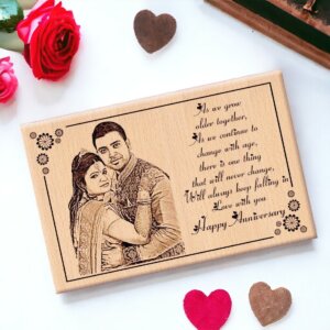 Personalized Wooden Engraved Wedding Photo Frame Gift For Anniversary