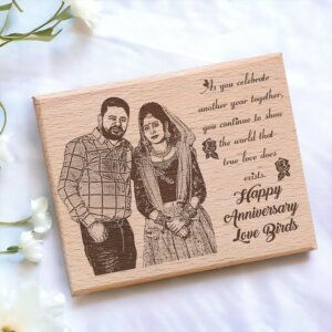 Personalized Wooden Engraved Photo Frame for Anniversary Gif...