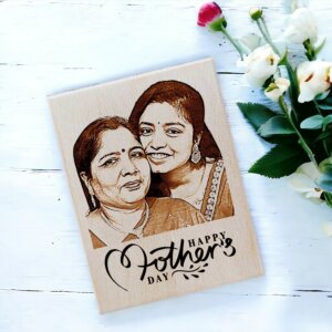 Mother’s Day Customized Engraved Wooden Photo Plaque for Mom or Mummy (5 x 4 in)