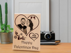 Valentine’s Day Personalized Engraved Plaque Love Gifts for Girlfriend (5×4 inches)