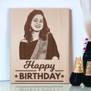 Personalized Wooden Engraved Birthday Frame With Picture