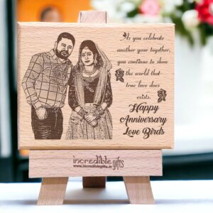 Personalized Wooden Engraved Photo Frame for Anniversary Gif...