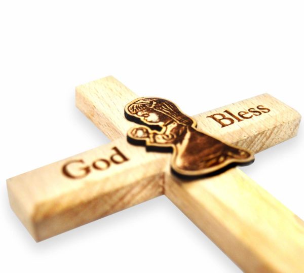 God Bless Engraved Faith Cross