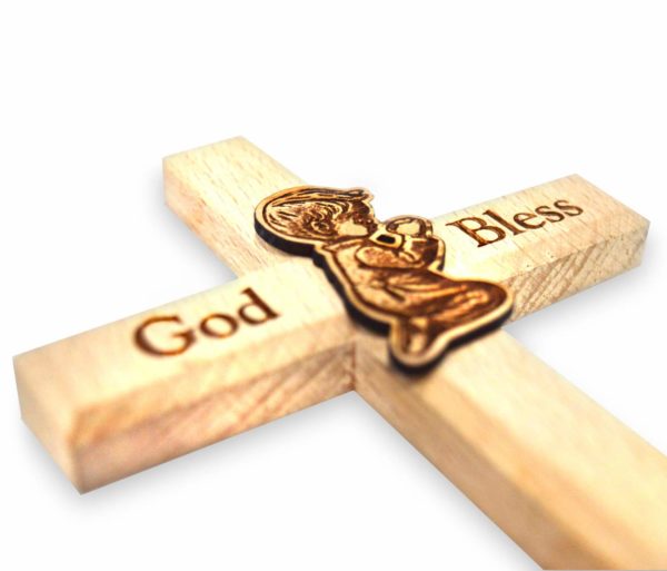 God Bless Engraved Cross