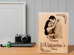 Customized Happy Valentine’s Gift Photo Plaque for Couples (6×4 Inches)