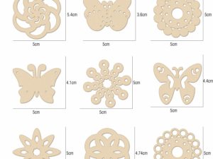 Wooden DIY Snowflakes or Ornaments For Christmas Decorations (Set of 45)