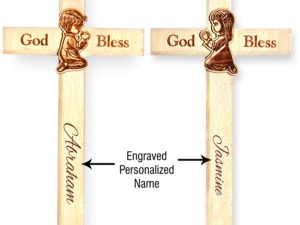 Personalized Engraved Wood Cross for Christmas (Set of 2, 8&...