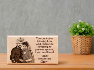 Personalized Gift and Presents for Marriage Anniversary Frame for Couples (7×4 inches, Wood)