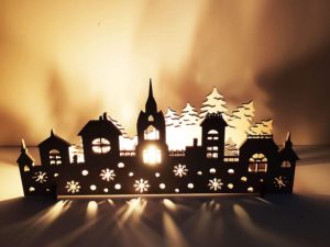 Christmas Decorations DIY Seven Tower Shadow Light With Cand...