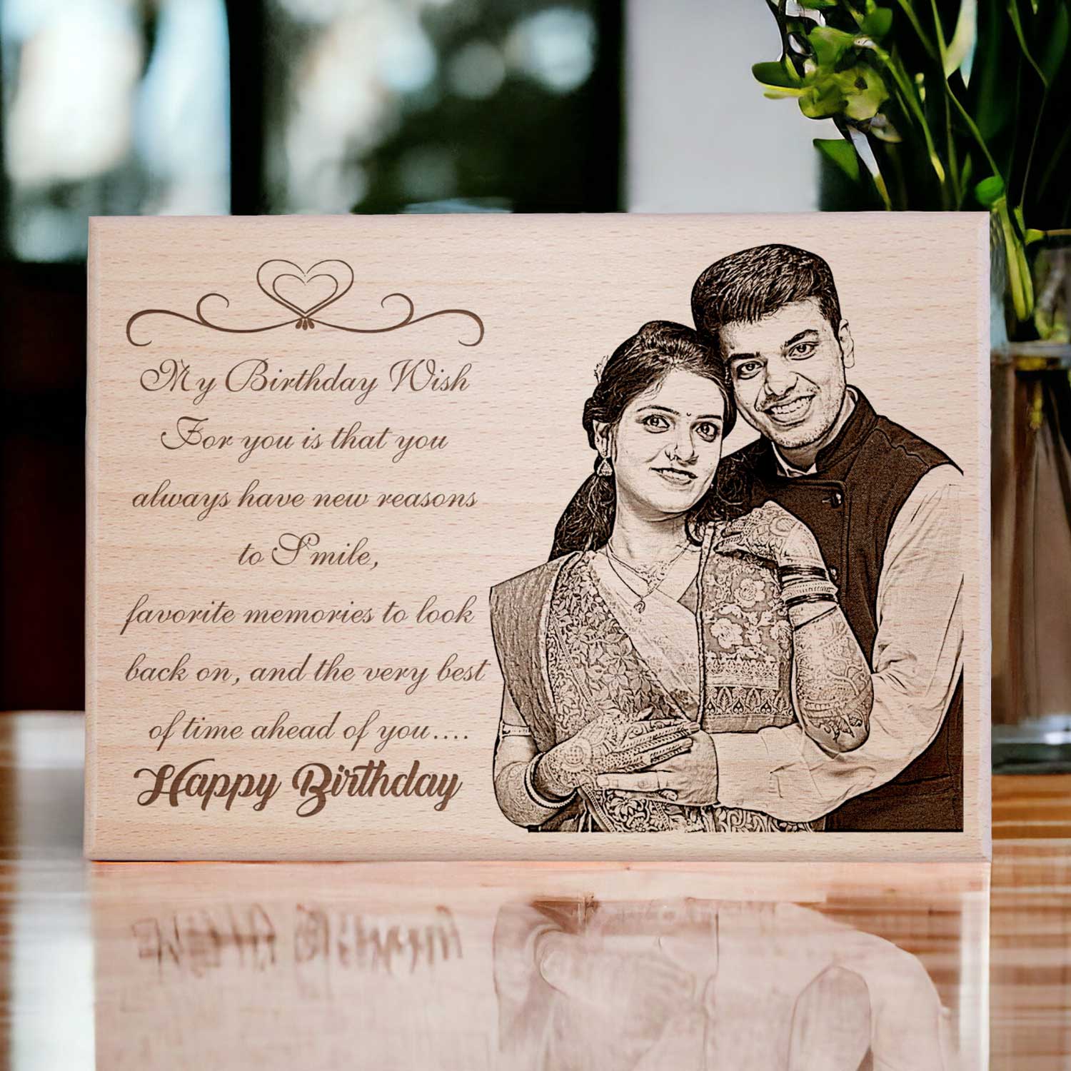Custom Wooden Engraved Photo Frame 8x6 Inches Incredible Gifts