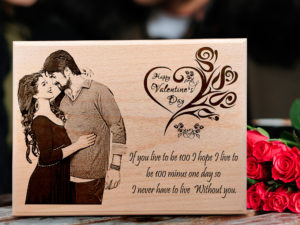 Valentines Day Ideas Custom Wooden Engraved Plaque Gifts for Boys (9×7 inches)