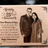 Engraved Wooden Plaque for 25th Anniversary