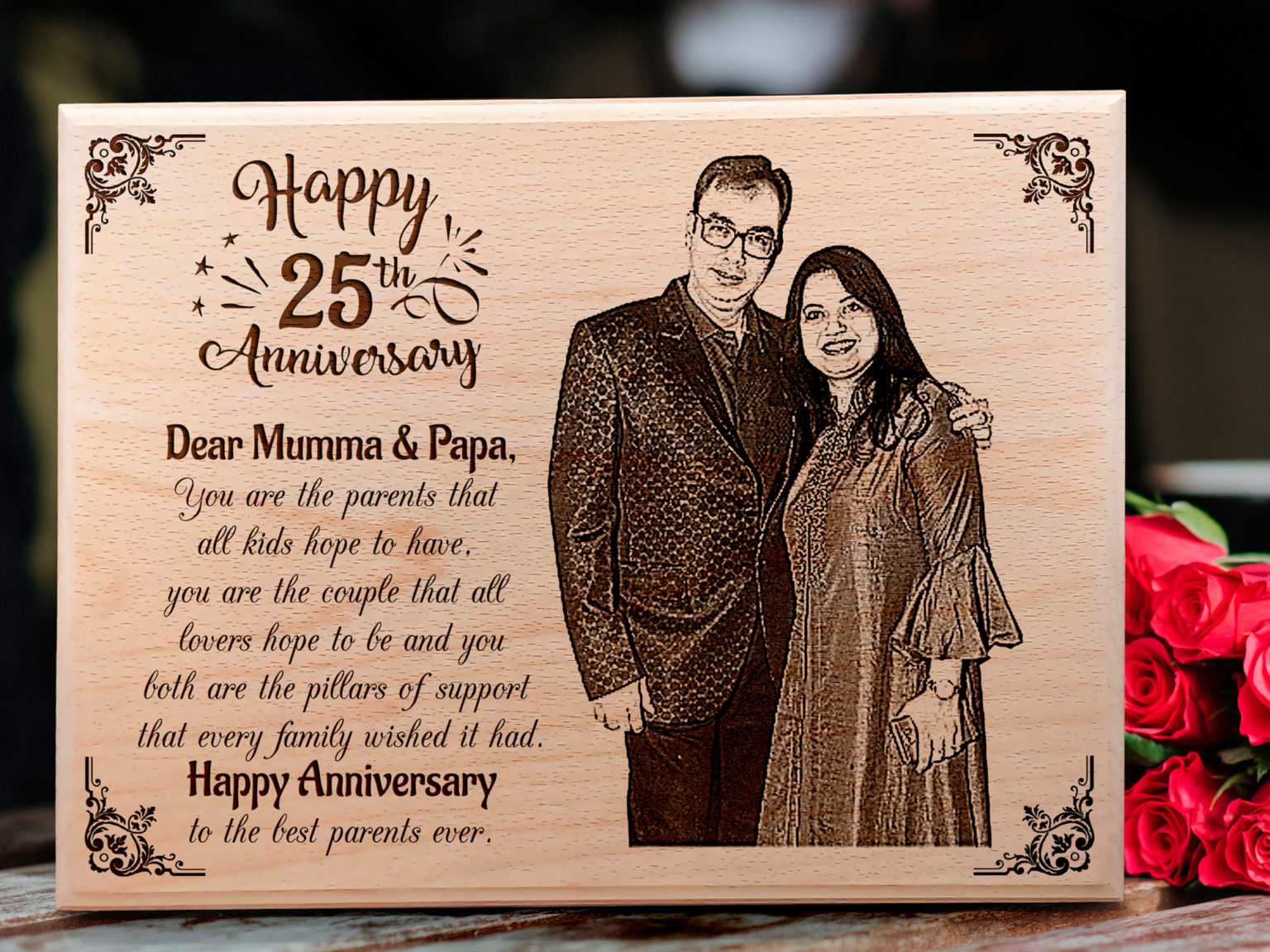 Engraved Wooden Plaque for 25th AnniversaryIncredible Gifts