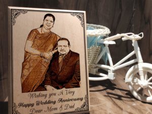 Happy 25th Wedding Anniversary Wooden Photo Frame Gift for C...