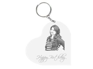 Personalized Transparent Photo Birthday Keyring for Girls (2×2 in, Acrylic)