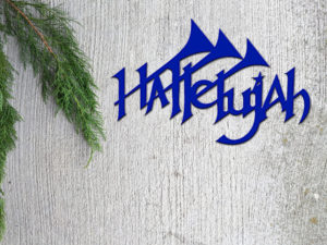 Acrylic 3D Hallelujah Wall Sticker (Blue)