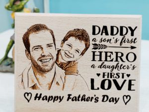 Unique Happy Father’s Day Engraved Wooden Photo Frame Gift for Dad (10×8 Inches)