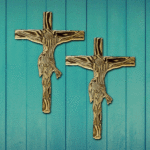 Wooden Engraved Cross for Christmas (Set of 2)