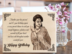 Personalized Engraved Wooden Photo Plaque Gift for Women Bir...