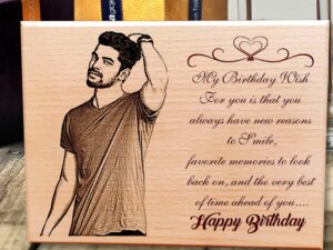 Personalized Happy Birthday Gift for Boys Engraved Wooden Photo Plaque