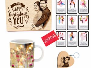 Birthday Combo of Personalized Engraved Photo Frame, 9 Cards...