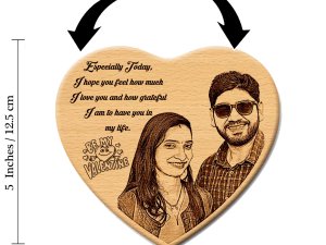 Valentines Day Gift Heart Shaped Engraved Maple Personalized...