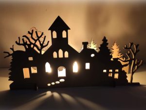 Christmas Decorations DIY Creepy House Shadow Light with Can...