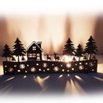 Christmas Decorations DIY Two Deer Shadow Light With Candle