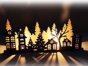 Christmas Decorations DIY Five Tower Shadow Light with Candl...