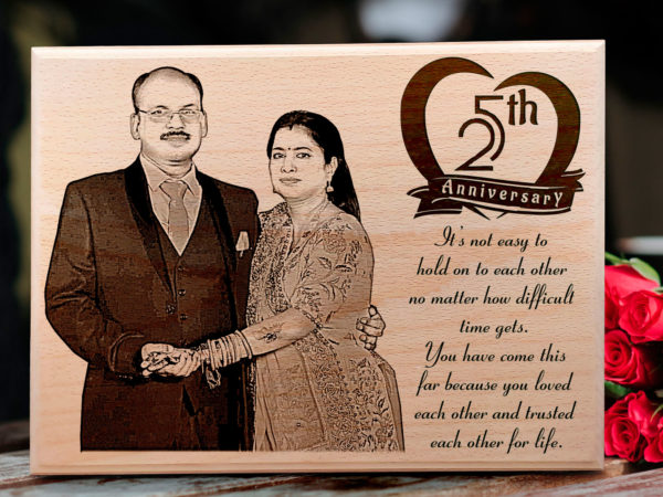 Happy 25th Wedding Anniversary Wooden Photo