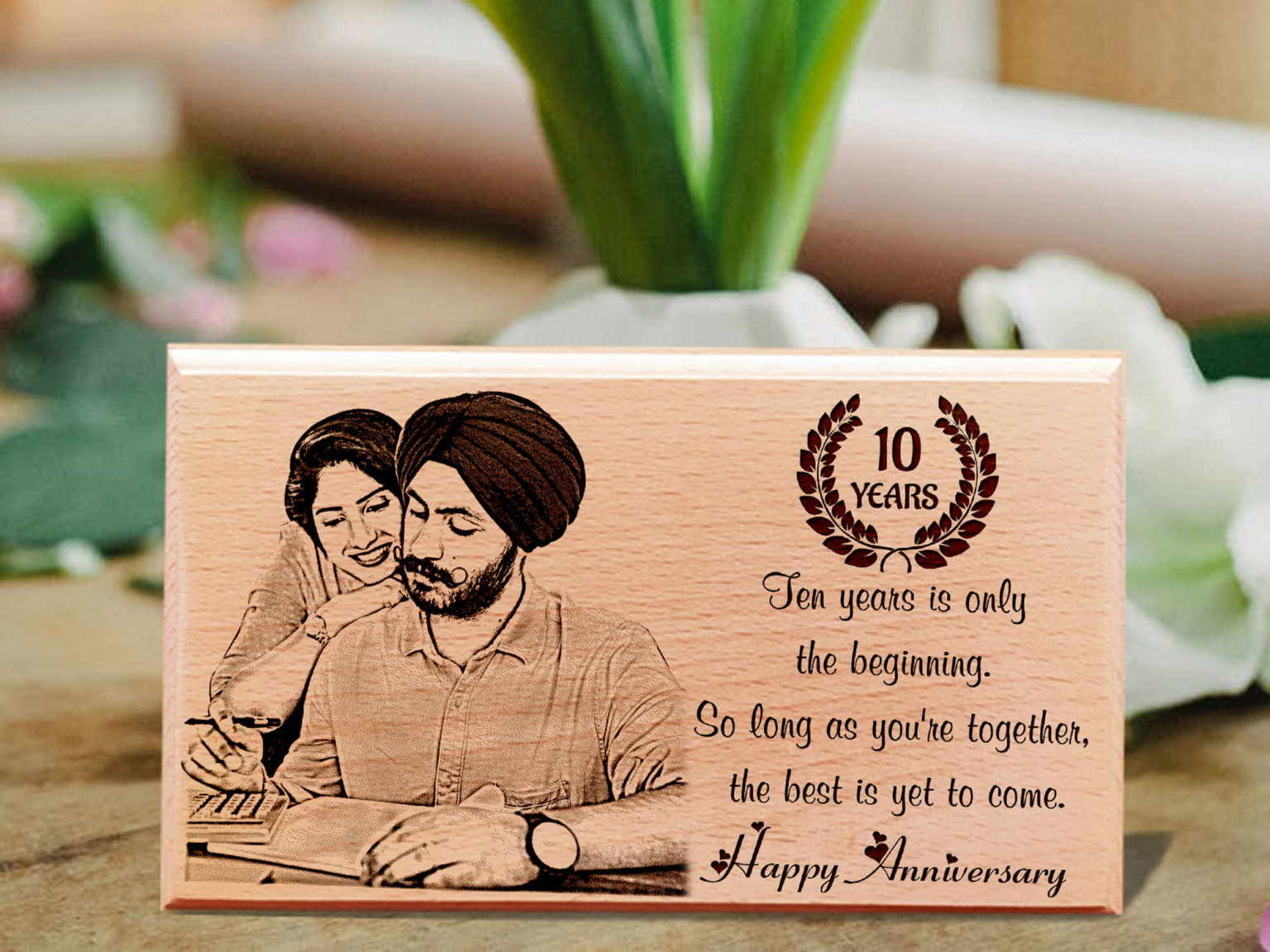 Personalized Engraved Wooden Photo Frame gift for Couples