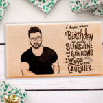 Personalized Wooden Happy Birthday Frame for Him and Her (6 X 4 Inches)
