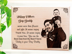 Unique Happy Father’s Day Engraved Wooden Photo Frame Gift for Dad (10×8 Inches)