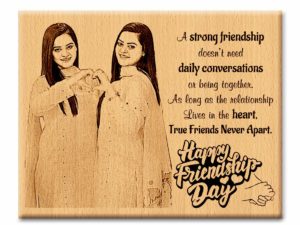 Wooden Engraved Photo Plaque Gifts for Best Friend (10×8-inch, Brown)