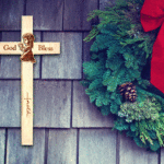 Girl Engraved Faith Cross for Christmas Wooden (8x4in)