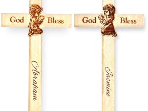 Personalized Engraved Wood Cross for Christmas (Set of 2, 8&...