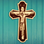 Wooden Engraved Jesus Cross For Christmas (30x19 cm)