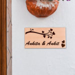 Personlized Modern Door Name Plate for Office and Home (12 x 6-inches, Wood, Brown)