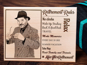 Personalized Wooden Photo Plaque Best Retirement Gift for Father (7×5 inches)