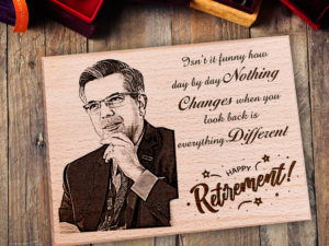 Personalized Engraved Retirement Gift for Dad (8×6 inches, Wood)