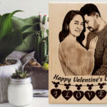 Unique Wooden Personalized Happy Valentine's Gift Plaque for Couples (10x8 in)